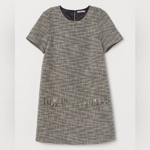 SALE H&M Tweed Textured-Weave Straight Dress size Large